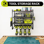 KAFAHOM Power Tool Organizer, Garage Tool Organizers and Storage,Drill Holder Wall Mount, Storage Rack for Cordless Drill, He