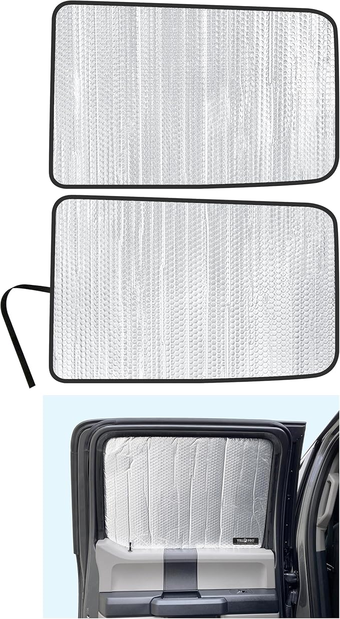 Side Window Rear Seat 2nd Row Sunshade for 2017 2018 2019 2020 2021 2022 Ford Super Duty F-250 F-350 F250 F350 - Super Crew Cab 4Dr 4Door - XL XLT Lariat King Ranch, Platinum Pickup (2pcs)