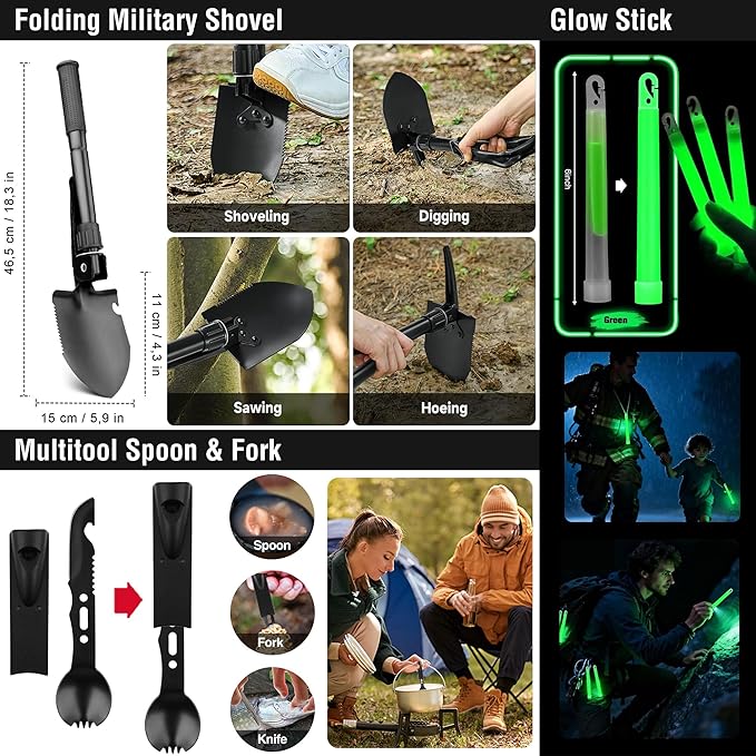 Survival First Aid Kit, 190 Pcs Survival Gear and Medical Supplies, Military IFAK EMT Molle Tactical Pouch for Outdoor, Campi