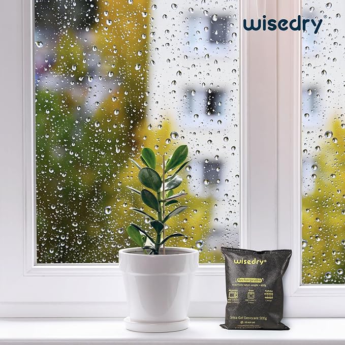 wisedry 2 x 500 Gram [2.2 lbs] Rechargeable Silica Gel Car Dehumidifier, Microwave Fast Reactivated Desiccant Packets Large