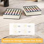 Joyoldelf Drawer Organizer 2 Packs, 24 Cell Collapsible Closet Cabinet Storage Boxes for Underwear, Socks, Bra, Handkerchiefs