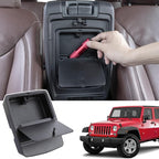 JKCOVER Center Console Hidden Organizer Box Compatible with Jeep Wrangler JK/JKU 2011-2016 2017 2018 Accessories Armrest Secret Compartment One-Touch Hidden Storage （Patent Design）