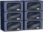 Sorbus Storage Bins with Metal Frame - Stackable & Foldable Clothes Organizer Bags - Oxford Fabric Storage Containers with La