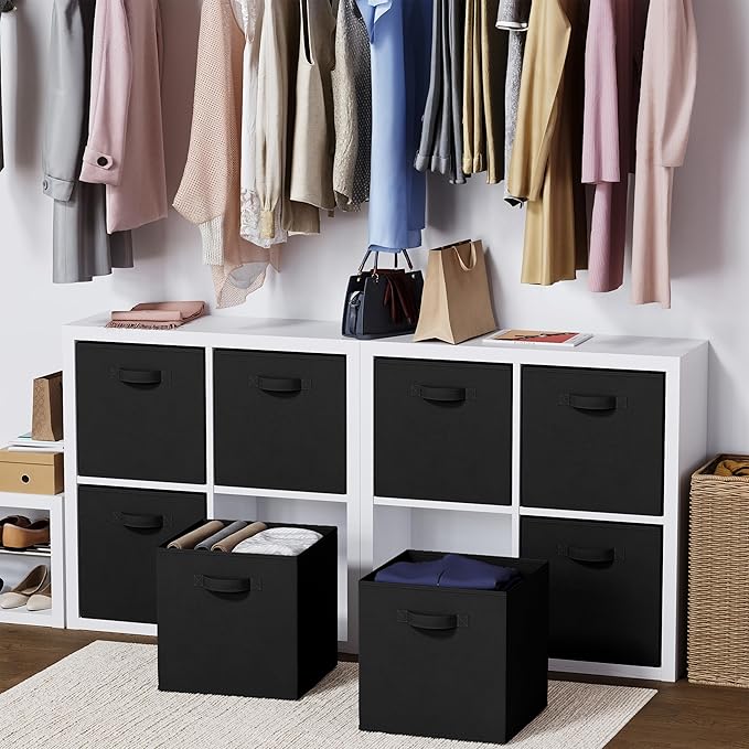 Fabric Storage Cubes for Cube Organizer - 8 Pack Heavy Duty Storage Bins - 13 Inch Cube Storage Bin, Use As A Clothes Storage