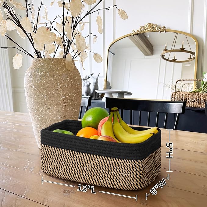 Goodpick Storage Baskets, Shelf Baskets for Organizing Dog Toy Basket Closet Organizer Bins Nursery Woven Basket for Storage 