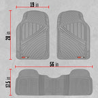 Motor Trend FlexTough™ Baseline Rubber Car Floor Mats with Trunk Mat Cargo Liner, Front & Rear Combo Set fits Most Car SUV Van Coupe Sedan, Heavy Duty All Weather Trim to Fit