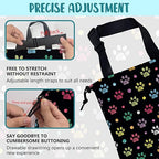 Car Garbage Bag Colorful Paw Prints and Diamond Drawstring Car Trash Bag Hanging for Back Seat with Adjustable Buckle Canvas Vehicle Trash Can Easy-to-Install
