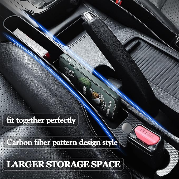 Car Seat Gap Filler Set of 2,Seat Gap Organizer, No Drop Seat Guard,Car Seat Accessories,Drop seat Gap fillers Between Seat and Console Stop Things from Dropping