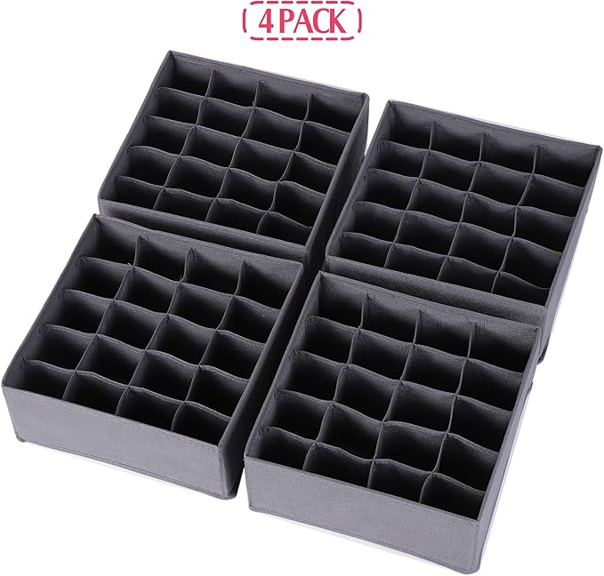 DIOMMELL 4 Pack Foldable Cloth Storage Box Closet Dresser Drawer Organizer Fabric Baskets Bins Containers Divider for Clothes