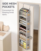 ULG 1-Pack Over Door Organizer with 5 Large Pockets 10 Mesh Side Pockets, 44 lbs Weight Capacity Hanging Storage Organizer wi