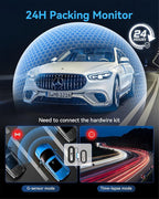 Dash Cam Front and Rear Inside 3 Channel, 4K Full UHD Dash Camera for Cars Built-in 32GB Card with IR Night Vision, 24 Hours 
