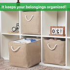 Bidtakay Fabric Storage Baskets for Shelves 3 Pack Large Storage Bins for Organizing Linen Collapsible Organizer for Closet-F