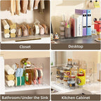Bag & Purse Organizer for Closet Stackable Acrylic Shelf Dividers for Closet Organization, Clear Handbag Purse Storage Organi