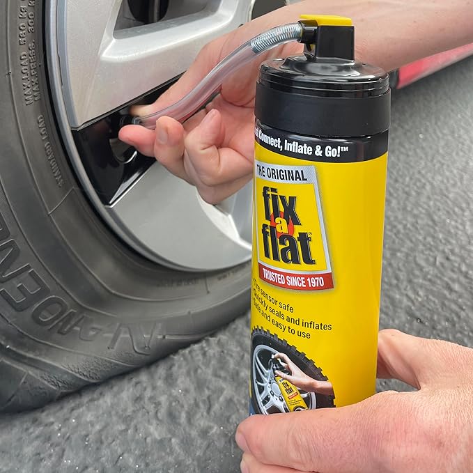 Fix-A-Flat S60420-6PK Aerosol Emergency Flat Tire Repair and Inflator, for Standard Tires, Eco-Friendly Formula, Universal Fi