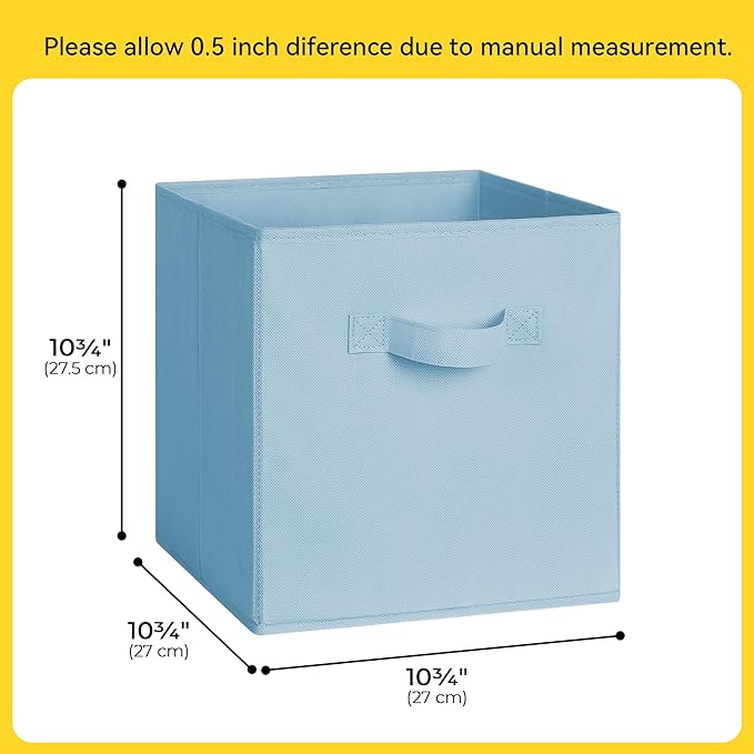 Cupic Cupid 11 Inch Storage Cube, Fabric Cube Storage Bin with Handles, Storage Cube Organizer for Clothes and Toys, Collapsi