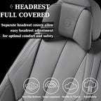 Coverado Universal Seat Covers Full Set, 5 Seats Universal Seat Covers for Cars, Waterproof Nappa Leather Car Seat Covers wit
