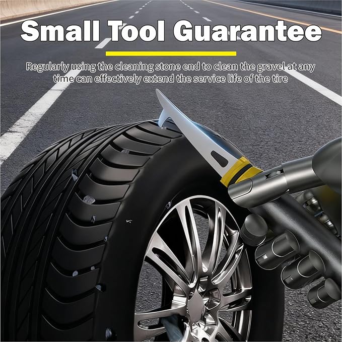 Mini Multi-Function Car Windshield Ice Scraper Set with Built-in Aluminum Alloy Tire Cleaning Hook,and Double-Sided Brush Head—Ideal for Christmas Car/SUV Water and Ice Removal (Gray)