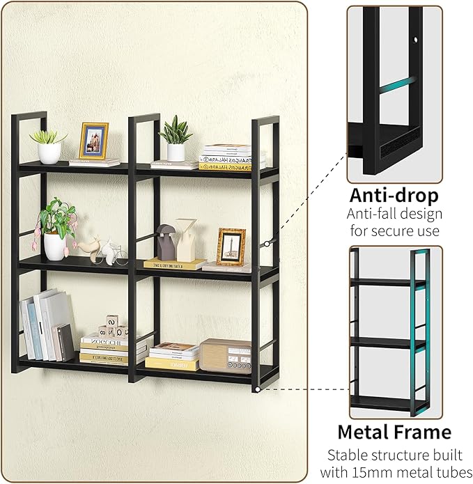 Wall Shelves, 31.5 Inch Floating Shelves for Books and Home Decor, Large Wood Wall Mounted Shelves for Office Bedroom Laundry