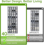 Unjumbly Over the Door Shoe Organizer with 40 Large Breathable Mesh Pockets, Space Saving Shoe Holder, Hanging Shoe Rack for 