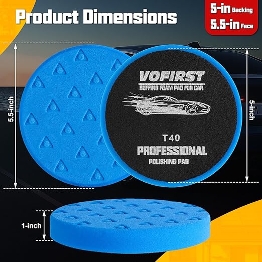 8 Pcs Buffing Pads, Polishing Pad 5.5 Inch 138mm for 5 Inch Backing Plate, High-Density & Reusable Buffing Sponge Pads and Woolen Pads Cutting Polishing Pad Kit for Car Buffer Polisher & Waxing