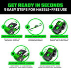 Rhino USA Retractable Ratchet Straps (2-Pack) - 2 Inch x 10 Feet (3,033lb Break Strength) - Heavy Duty Auto Self Retracting Tie Down Straps for Truck, Cargo Trailer, Motorcycle, Rad & More - Green