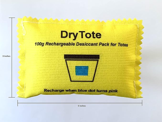 DryTote Rechargeable Desiccant Pack (Pack of 50), Ultimate Moisture Absorption, Color Change Indicator, Safe Storage Protecti