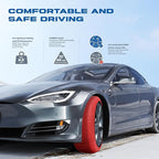 Snow Socks for Tires, Winter Traction Alternative to Snow Chains, Emergency Anti-Slip Tire Covers for Cars/SUVs/Trucks, Reusa