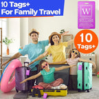 10 PCS Personalized Luggage Tags, Custom Engraved Aluminum Luggage Tags for Family, Metal Luggage Tags for Suitcases, Backpac