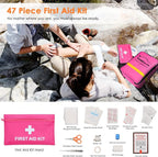 THINKWORK Car Emergency Kit for Teen Girl and Lady's Gifts, Pink Emergency Roadside Assistance kit with Digital Air Compresso