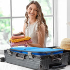 G4Free 6 Set Compression Packing Cubes, 3 sizes Travel Packing Organizers for Suitcases, Expandable Luggage Suitcase Storage 