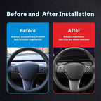 for Tesla 2017-2023 Model 3 and 2020-2024 Model Y Steering Wheel Cover Trim Interior Decoration Protection Accessories (Matt Carbon Fiber Pattern)