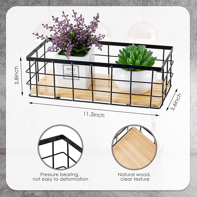 Funrous 2 Pcs Metal Small Wire Basket Wall Hanging Wire Basket Hang Small Bathroom Kitchen Storage Organizer Toilet Paper Mes