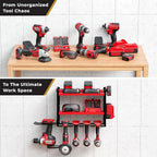 BUILTSTRONG Power Tool Organizer-6 Drill Holder Wall Mount, 3 Tier Heavy-Duty Hand Tool Storage Rack, Utility Racks, Drill Ho