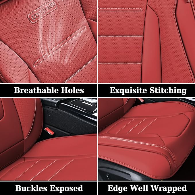 Coverado Car Seat Covers Front, Seat Covers for Cars, Waterproof 2-Pack Car Seat Cushions, Leather Carseat Seat Protectors, U