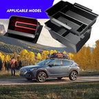 2Pack 2025 Crosstrek Center Console Organizer & Fuse Box Coin Container Storage Tray for 2024 2025 2026 Subaru Crosstrek Hybrid Armrest Storage Box Crosstrek 2025 Accessories Storage Box Double Layer