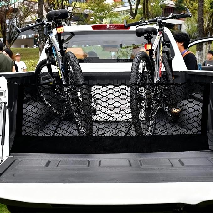 Heavy Duty Envelope Cargo Net, Stretchable Trunk Organizer with Metal Hooks, Adjustable Storage Net for SUV Car Compatible wi