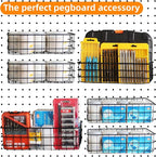 4 Pack Pegboard Baskets Hooks Set, Square Style 4 Size Peg Board Organizer Basket Bins Accessories for Workbench,Garage Stora