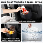 1797 Car Trash Can for Back Seat, Automotive Garbage Bin Clip on Front Seat Back, PU Leather with Leakproof Removable Plastic Liner, 0.42 Gallon Capacity for Small Trash