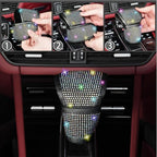 NBTEPEM 30 Pcs Multicolor Bling Car Accessories Set for Women, Steering Wheel Cover Set, Bling Console Cover, Seat Belt Cushion, Shift Knob Cushion, Cup Coaster, Rhinestone Car Hanging Accessories