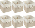 Geiserailie 6 Pcs 12 x 12 Inch Cube Storage Bins Fabric Storage Organizer Bins Foldable Cube Baskets with Sturdy Carry Handle