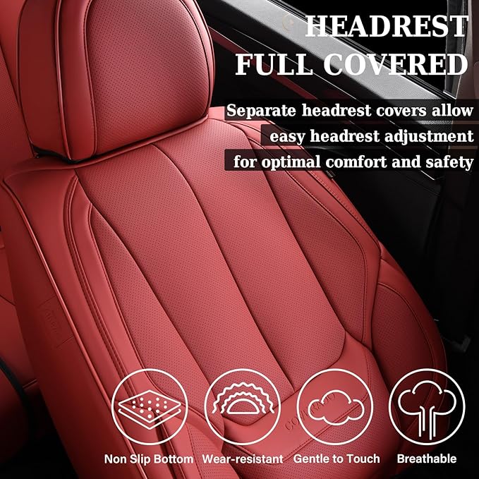 Coverado Seat Covers, Car Seat Covers Front Seats, Car Seat Cover, Car Seat Protector Waterproof, Car Seat Cushion Nappa Leat