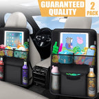 Meolsaek Kick Mats Back Seat Protector, Waterproof Oxford Seat Back Protector, Car Seat Back Protector for Kids, Back of Seat Protector for Kids Feet Car Seat (Black C -2pc)