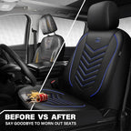 CAR PASS 3D Foam Mesh Leather Car Seat Covers Front Seats, Breathable Front Seat Cover for Cars, Comfortable Universal Fit fo