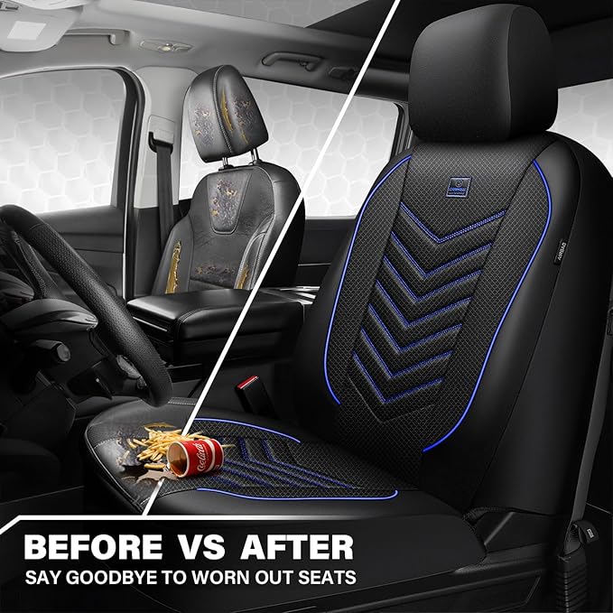 CAR PASS 3D Foam Mesh Leather Car Seat Covers Front Seats, Breathable Front Seat Cover for Cars, Comfortable Universal Fit fo