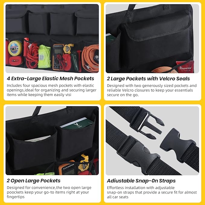 Car Trunk Organizer, Backseat Hanging Organizer with 8 Large Storage Bag Super Capacity -Trunk Organizer for SUV,Truck,Van -Your Space