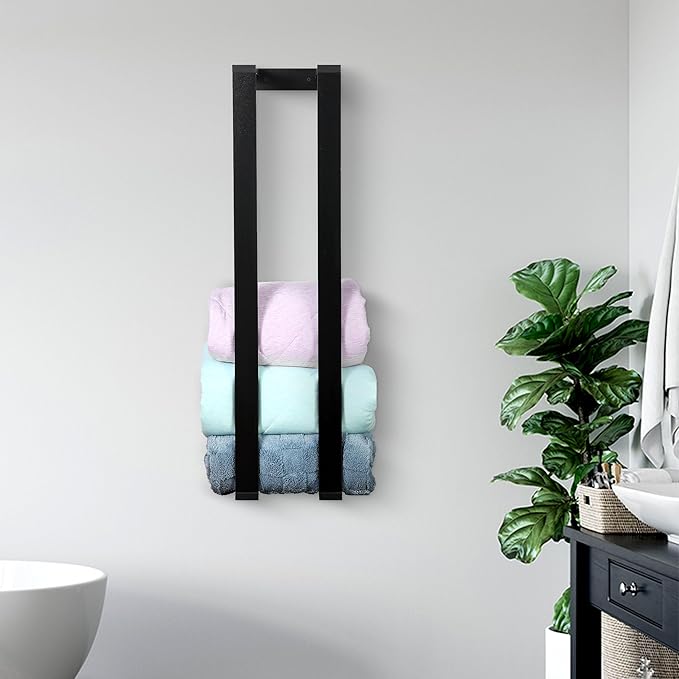 RELODECOR Blanket Wall Rack – Floating Shelf for Living Room & Bedroom, Rustic Wall-Mounted Blanket Holder, Bedding & Towel O
