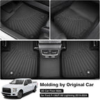 Powerty Floor Mats for 2015-2025 Ford F-150 SuperCrew/F150 Lightning Accessories All Weather Floor Liner 3D TPE 1st & 2nd Row Floor Mat Heavy-Duty Floor Liners