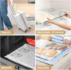 TAILI 12 Pack Vacuum Storage Bags, Jumbo Vacuum Seal Bags for Clothing (40x31 Inch), Space Saver for Bulky Comforter Blankets