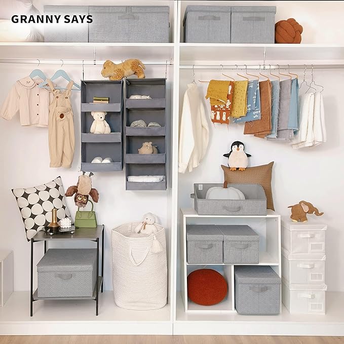 GRANNY SAYS 3-Shelf Hanging Closet Organizer and Storage, Collapsible Hanging Closet Shelves, Hanging Organizer for Closet & 