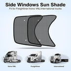 KUST 2PCS 23.6''*21.6'' Side Window Shade for Semi Truck, Peterbilt 389, Volvo VNL, Freightliner Cascadia, Freightliner Argosy - Mesh Sunshade with Suction Cup - Semi Truck Accessories for All Season